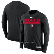 Camiseta Manga Larga Chicago Bulls Practice Performance 2022-23 Negro