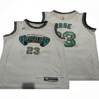 Camiseta Memphis Grizzlies Derrick Rose NO 23 Classic Blanco