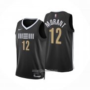 Camiseta Memphis Grizzlies Ja Morant #12 Ciudad 2023-24 Negro