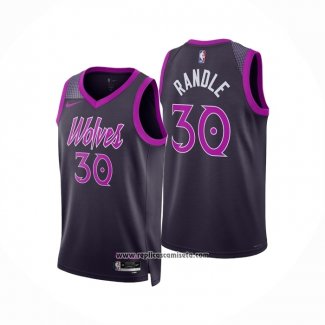 Camiseta Minnesota Timberwolves Julius Randle NO 30 Ciudad 2025-26 Negro