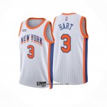 Camiseta New York Knicks Josh Hart #3 Ciudad 2024-25 Blanco