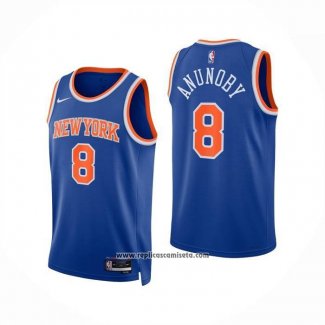 Camiseta New York Knicks Og Anunoby NO 8 Icon 2025-26 Azul