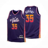 Camiseta Nino Phoenix Suns Kevin Durant #35 Ciudad 2023-24 Violeta