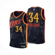 Camiseta Oklahoma City Thunder Kenrich Williams #34 Ciudad 2023-24 Negro