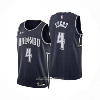 Camiseta Orlando Magic Jalen Suggs #4 Ciudad 2023-24 Azul