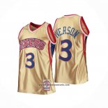 Camiseta Philadelphia 76ers Allen Iverson #3 Mitchell & Ness 1996-97 Oro