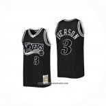 Camiseta Philadelphia 76ers Allen Iverson NO 3 Mitchell & Ness 1997-98 Negro2