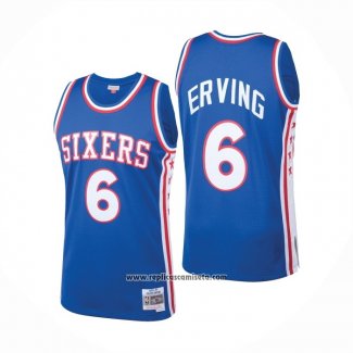 Camiseta Philadelphia 76ers Julius Erving #6 Mitchell & Ness 1976-77 Azul