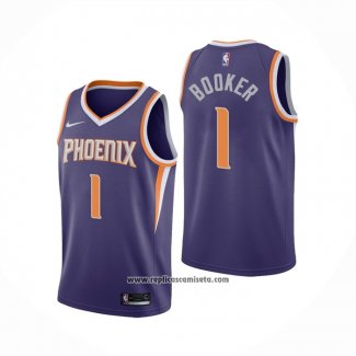 Camiseta Phoenix Suns Devin Booker #1 Icon 2021 Violeta