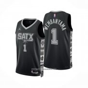 Camiseta San Antonio Spurs Victor Wembanyama #1 Statement 2022-23 Negro