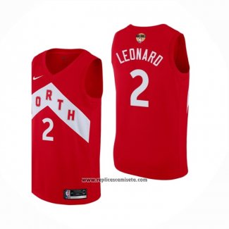 Camiseta Toronto Raptors Kawhi Leonard #2 Earned 2018-19 Rojo