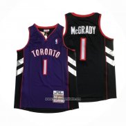 Camiseta Toronto Raptors Tracy McGrady NO 1 Mitchell & Ness 1999-00 Violeta