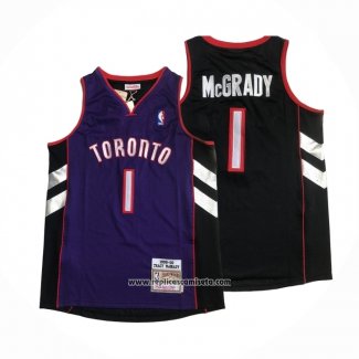 Camiseta Toronto Raptors Tracy McGrady NO 1 Mitchell & Ness 1999-00 Violeta