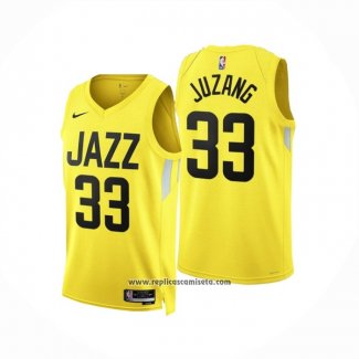 Camiseta Utah Jazz Johnny Juzang #33 Icon 2022-23 Amarillo