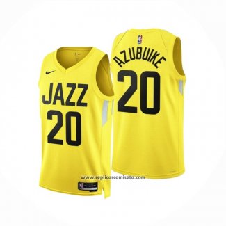 Camiseta Utah Jazz Udoka Azubuike #20 Icon 2022-23 Amarillo
