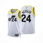 Camiseta Utah Jazz Walker Kessler #24 Association 2022-23 Blanco