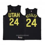 Camiseta Utah Jazz Walker Kessler #24 Statement 2022-23 Negro