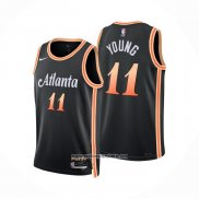 Camiseta Atlanta Hawks Trae Young #11 Ciudad 2022-23 Negro