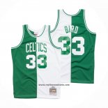 Camiseta Boston Celtics Larry Bird #33 Mitchell & Ness 1985-86 Split Blanco Verde