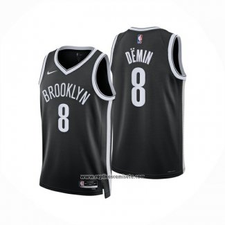 Camiseta Brooklyn Nets Egor Demin NO 8 Icon 2025-26 Negro