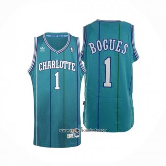 Camiseta Charlotte Hornets Muggsy Bogues #1 Retro Azul