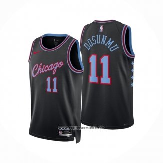 Camiseta Chicago Bulls Ayo Dosunmu NO 11 Ciudad 2025-26 Negro