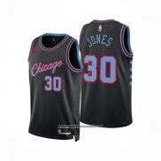 Camiseta Chicago Bulls Carlik Jones NO 30 Ciudad 2025-26 Negro