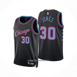 Camiseta Chicago Bulls Carlik Jones NO 30 Ciudad 2025-26 Negro