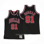 Camiseta Chicago Bulls Dennis Rodman #91 Hardwood Classics Throwback Negro