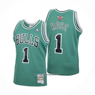 Camiseta Chicago Bulls Derrick Rose #1 Mitchell & Ness 2008-09 Verde