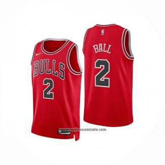 Camiseta Chicago Bulls Lonzo Ball NO 2 Icon 2025-26 Rojo