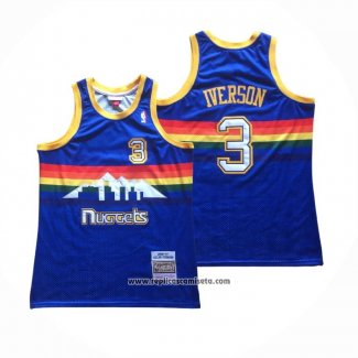 Camiseta Denver Nuggets Allen Iverson #3 Hardwood Classics 2006-07 Azul