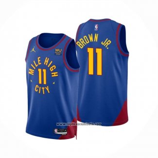 Camiseta Denver Nuggets Bruce Brown JR. #11 Statement 2022-23 Azul