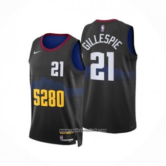 Camiseta Denver Nuggets Collin Gillespie #21 Ciudad 2023-24 Negro
