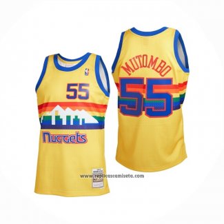 Camiseta Denver Nuggets Dikembe Mutombo #55 Mitchell & Ness 1991-92 Amarillo