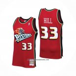 Camiseta Detroit Pistons Grant Hill #33 Mitchell & Ness 1999-00 Rojo