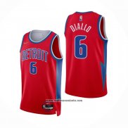 Camiseta Detroit Pistons Hamidou Diallo #6 Ciudad 2021-22 Rojo