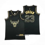 Camiseta Golden Edition Chicago Bulls Michael Jordan #23 Negro