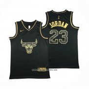 Camiseta Golden Edition Chicago Bulls Michael Jordan #23 Negro