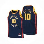 Camiseta Golden State Warriors Jimmy Butler III NO 10 Ciudad 2024-25 Azul