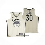 Camiseta Golden State Warriors Stephen Curry NO 30 Ciudad 2025-26 Crema