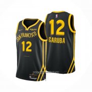 Camiseta Golden State Warriors Usman Garuba #12 Ciudad 2023-24 Negro