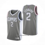 Camiseta Los Angeles Clippers Kawhi Leonard #2 Earned 2020-21 Gris