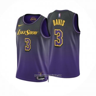 Camiseta Los Angeles Lakers Anthony Davis #3 Ciudad 2024-25 Violeta
