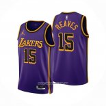 Camiseta Los Angeles Lakers Austin Reaves #15 Statement 2022-23 Violeta