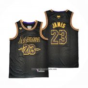 Camiseta Los Angeles Lakers LeBron James #23 Black Mamba Negro