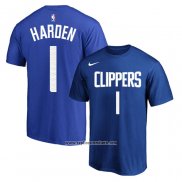 Camiseta Manga Corta Los Angeles Clippers James Harden Icon Azul