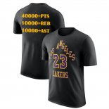 Camiseta Manga Corta Los Angeles Lakers James NO 23 Commemorative Negro1
