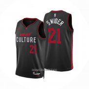 Camiseta Miami Heat Cole Swider #21 Ciudad 2023-24 Negro