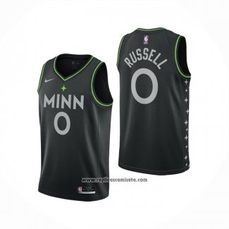 Camiseta Minnesota Timberwolves D'angelo Russell #0 Ciudad 2020-21 Negro